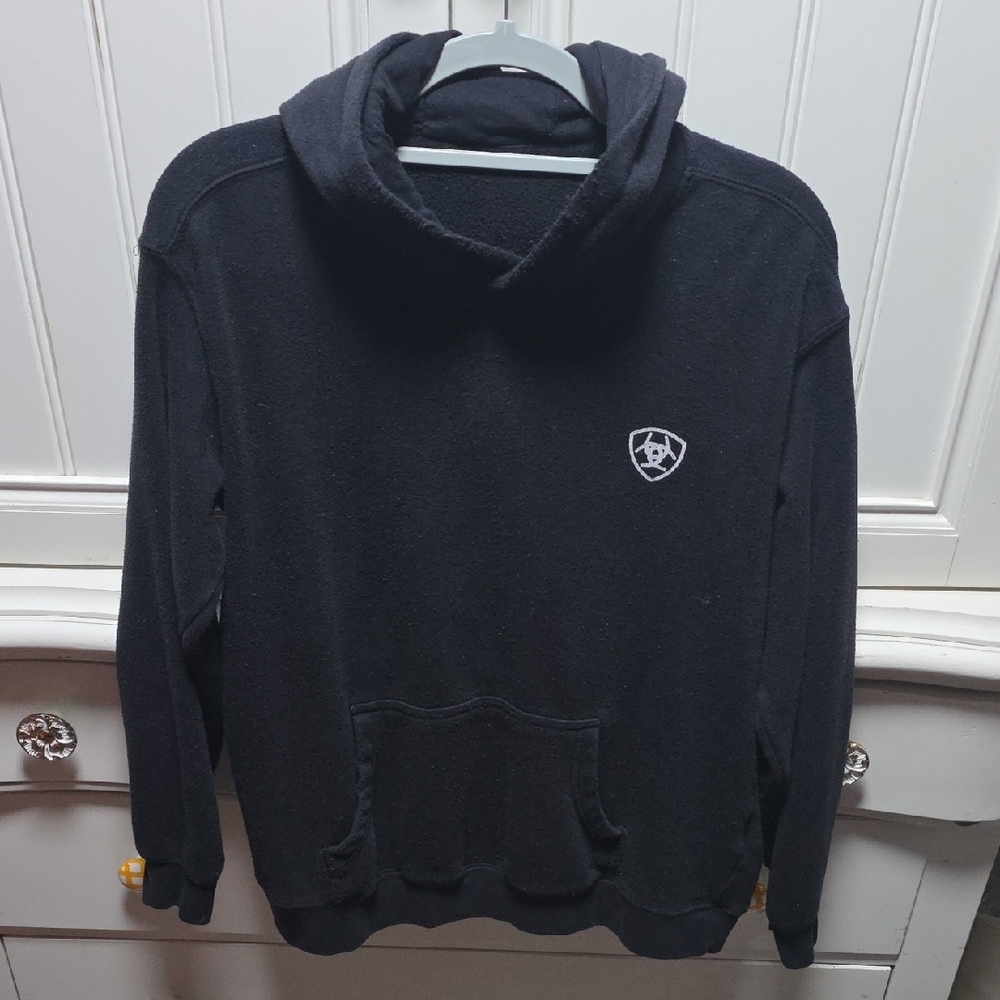 Ariat Black Hooded Sweatshirt with Small Chest Crest